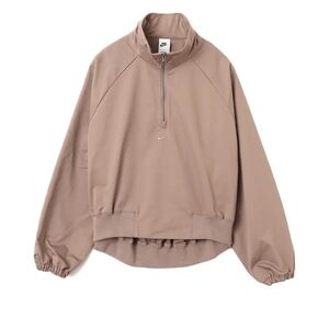 Nike Women's Sportwear Oversized‎ 1/4 Zip Twill Top-Brown Long Sleeve Sz Med NWT